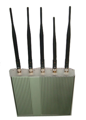Wholesale 5 Antenna Cell Phone jammer+ Remote Control (3G, GSM, CDMA, DCS)