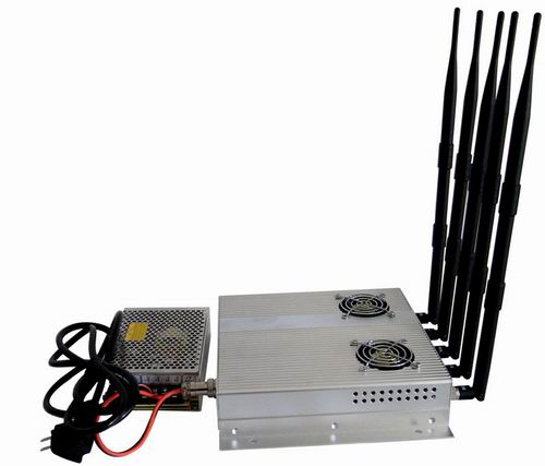 Wholesale 5 Antenna 25W High Power 3G Cell phone Jammer with Outer Detachable Power Supply