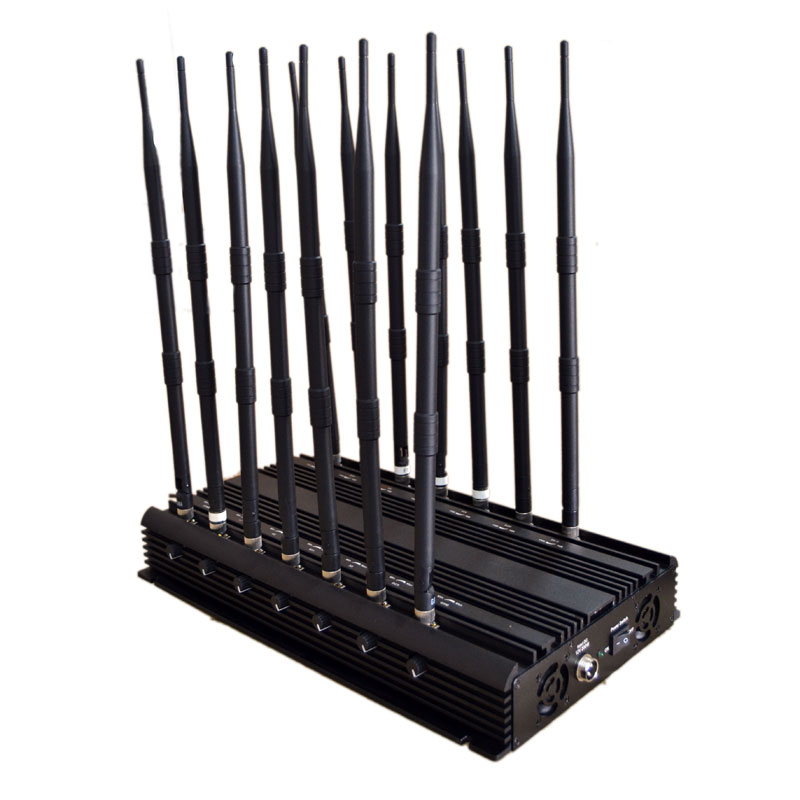 Wholesale Adjustable 14 Antennas Powerful GSM 3G 4G Phone Blocker & WiFi UHF VHF GPS Lojack All Phone Bands Signal Jammer